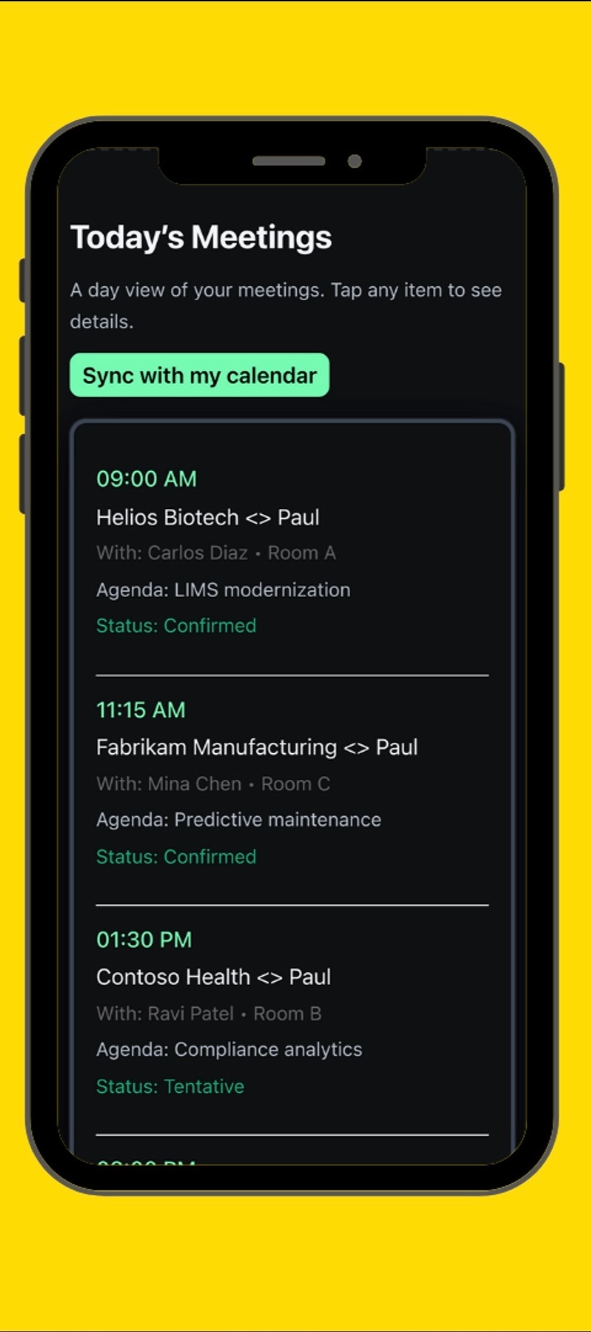 Tapestry dashboard for scheduling